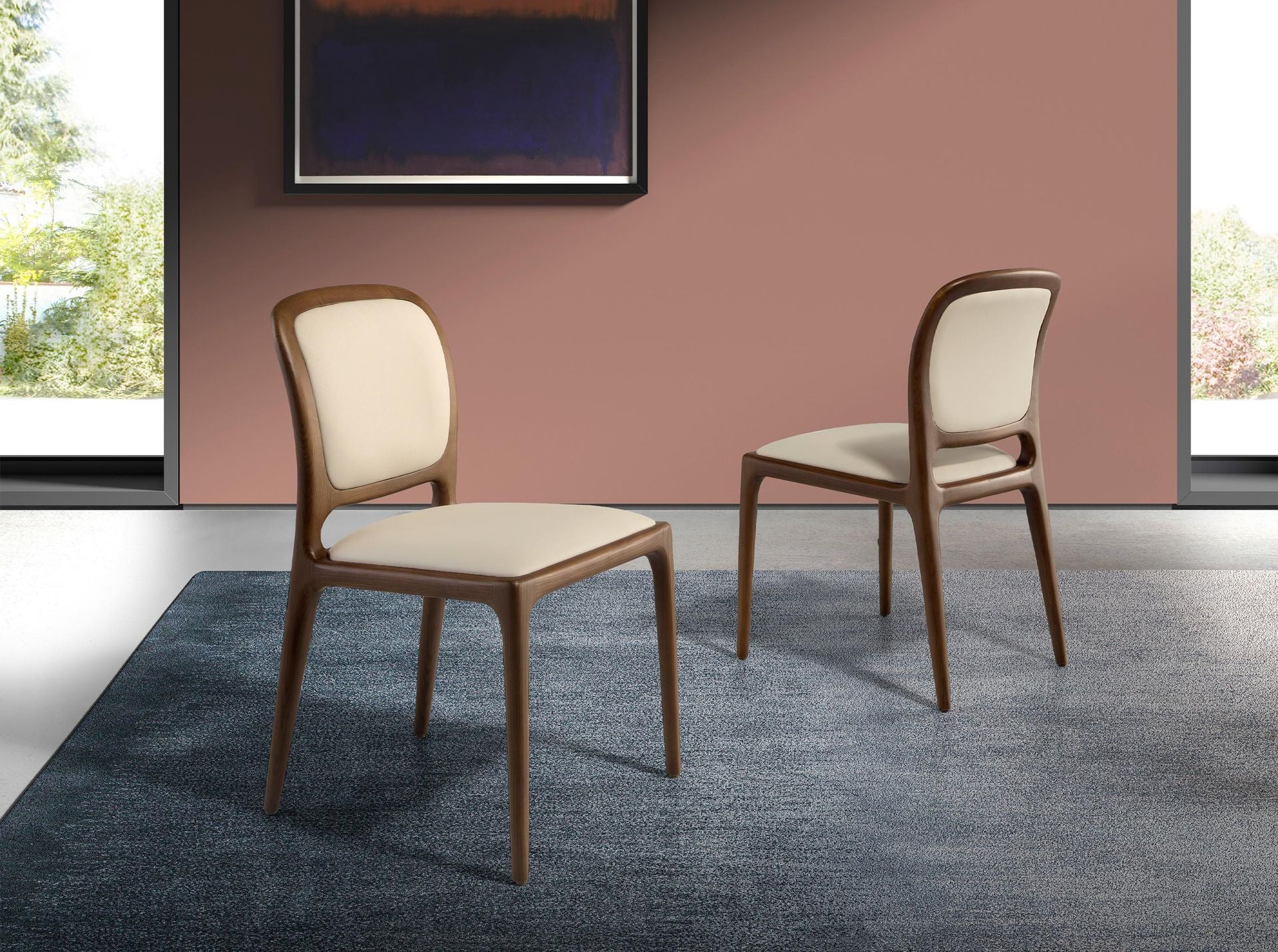 Sedia in similpelle crema