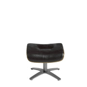 Pouf in pelle marrone cioccolato