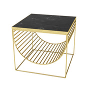 SINO tavolo/portariviste - Oro/Nero - AYTM -  L50xP50xA44,3 CM