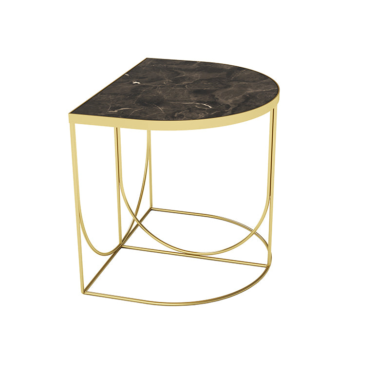SINO tavolino laterale - Oro/Marrone - AYTM -  L40xP50xA44,3 CM