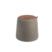 Pouf in tessuto grigio