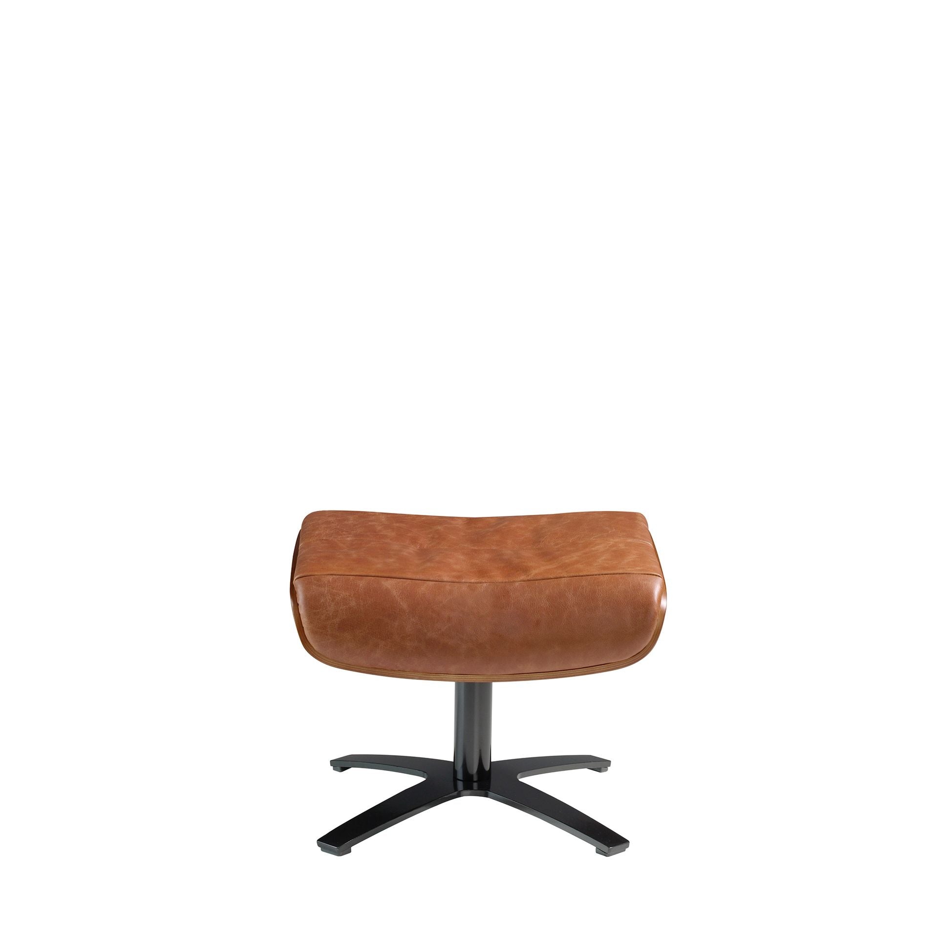 Pouf in pelle marrone