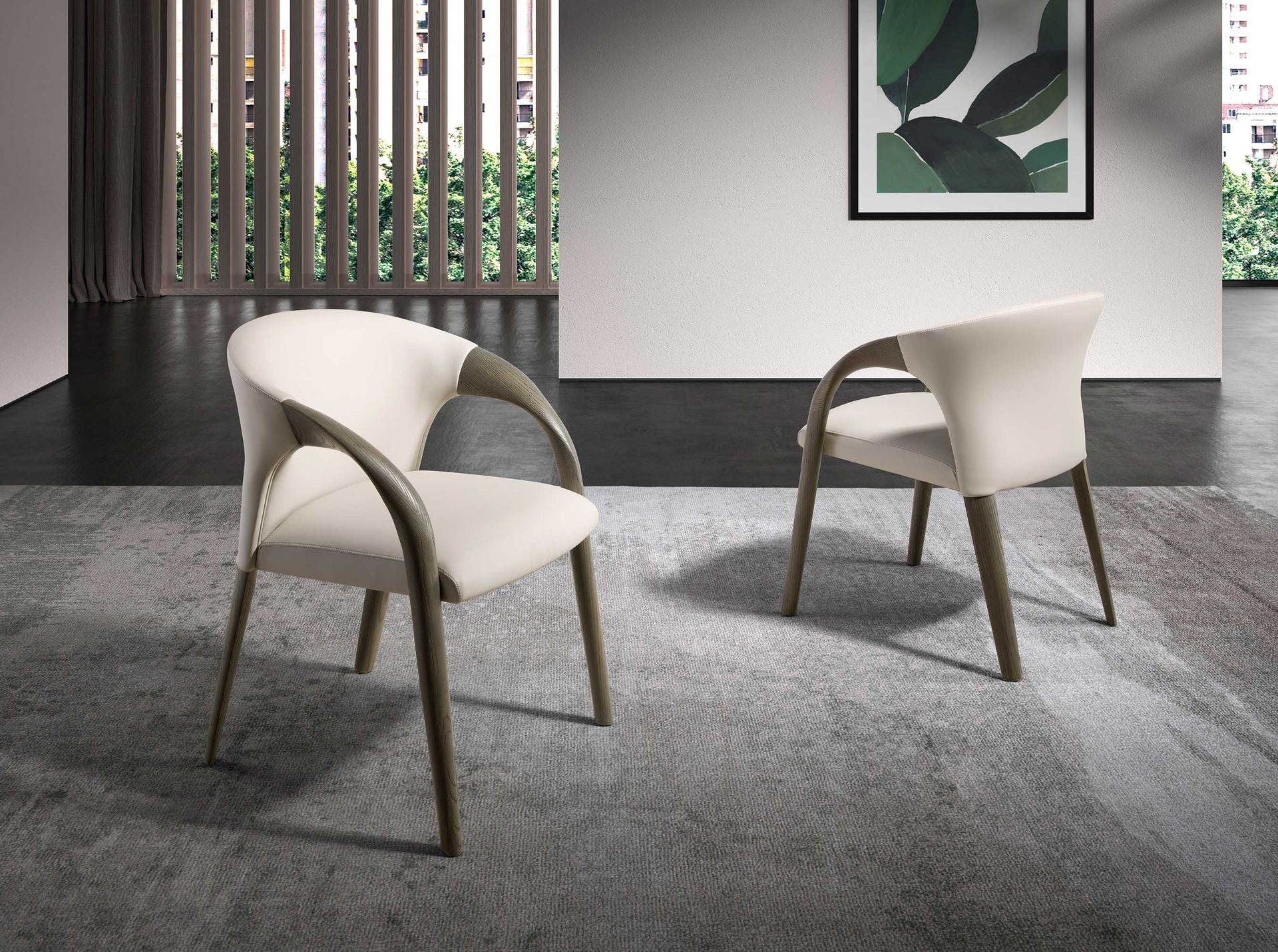 Sedia in similpelle crema