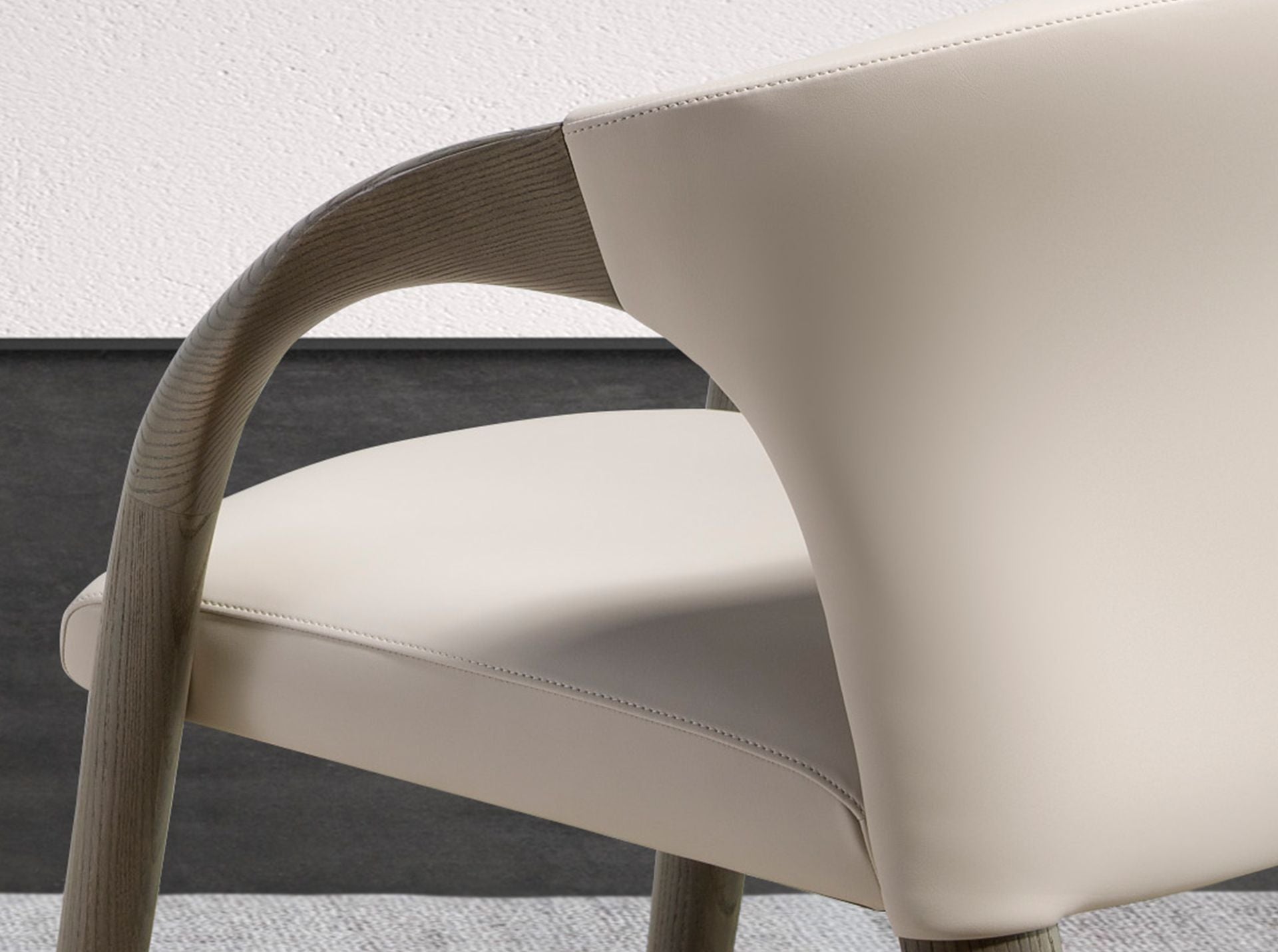 Sedia in similpelle crema