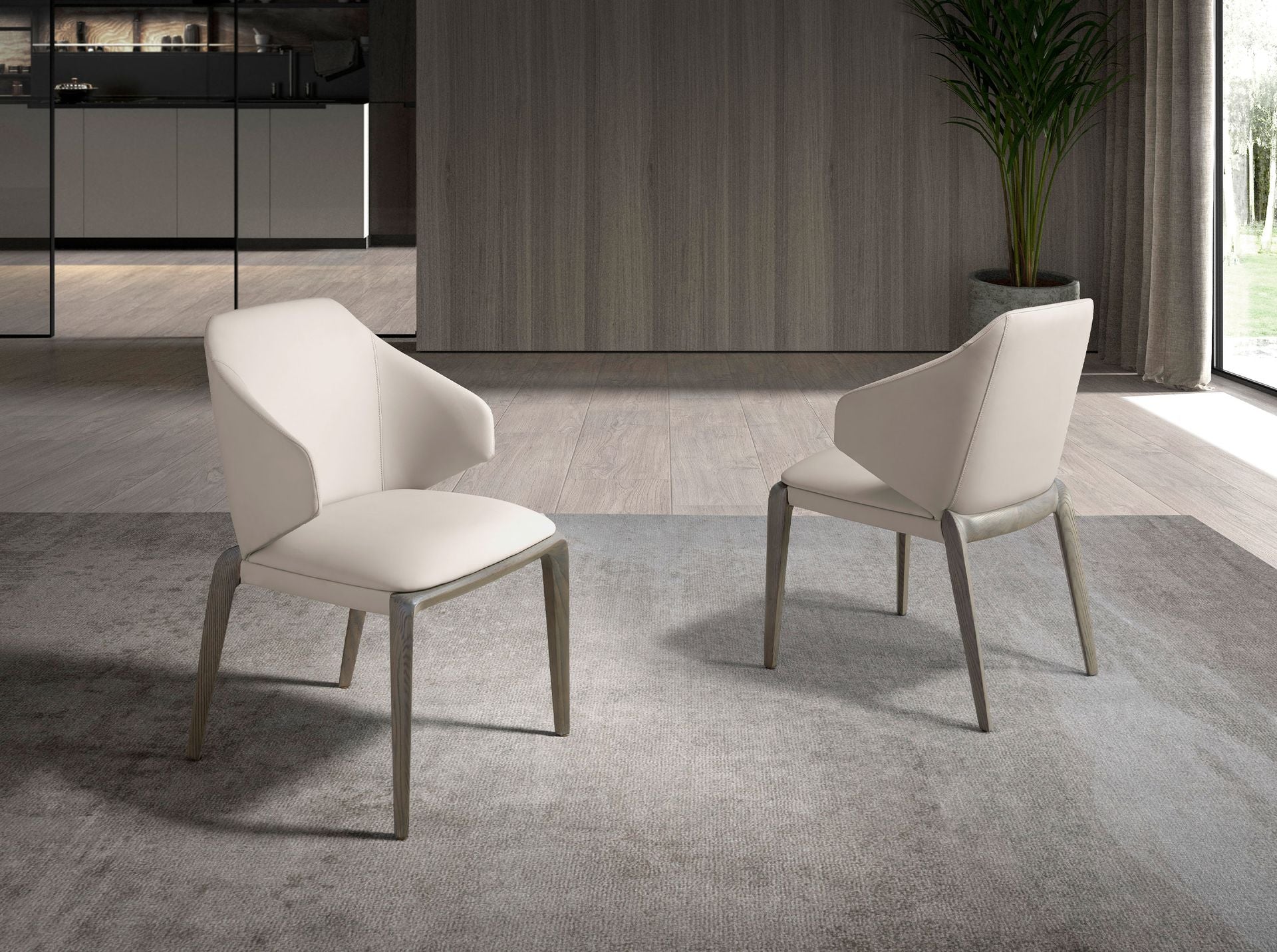 Sedia in similpelle crema