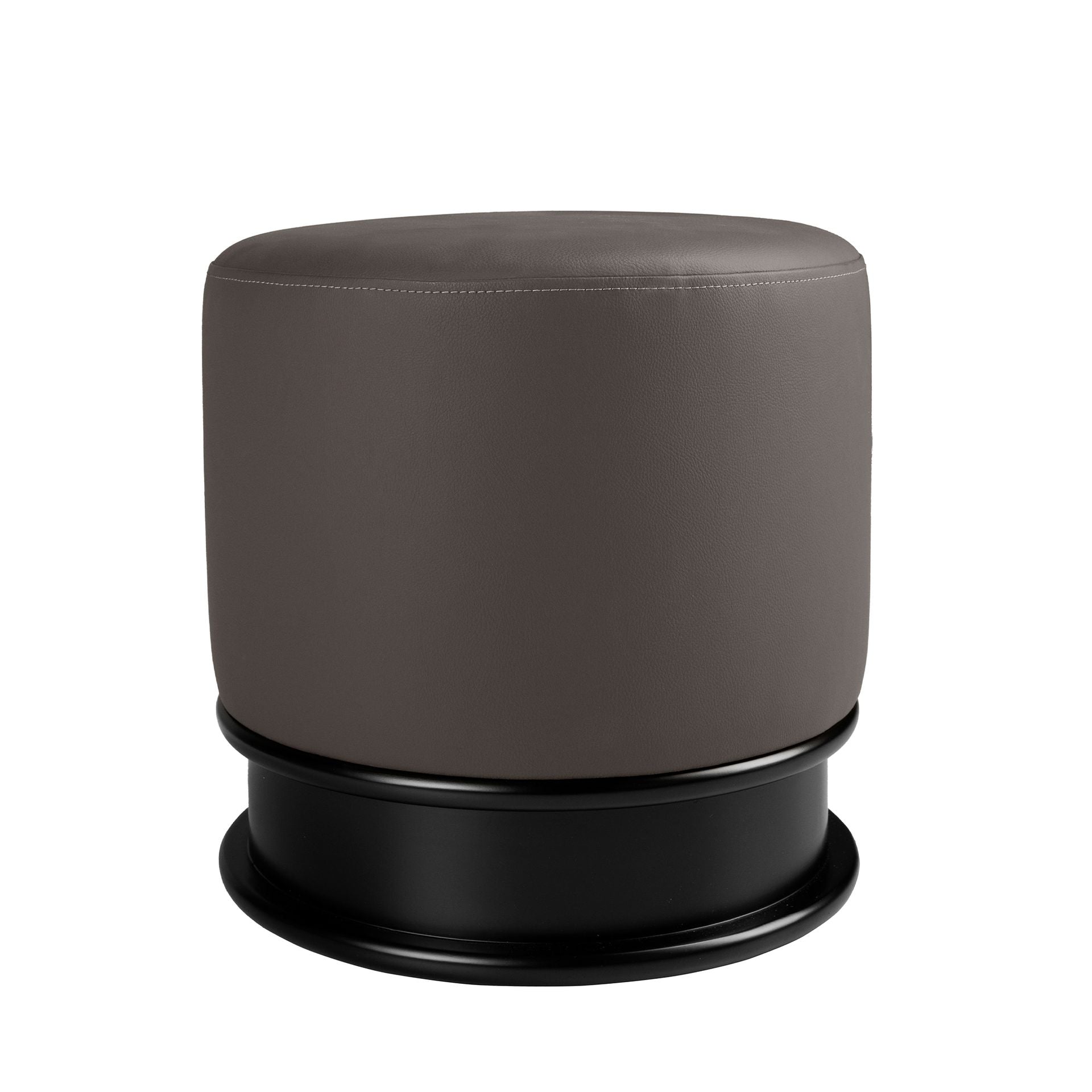 Pouf in similipelle grigio scuro