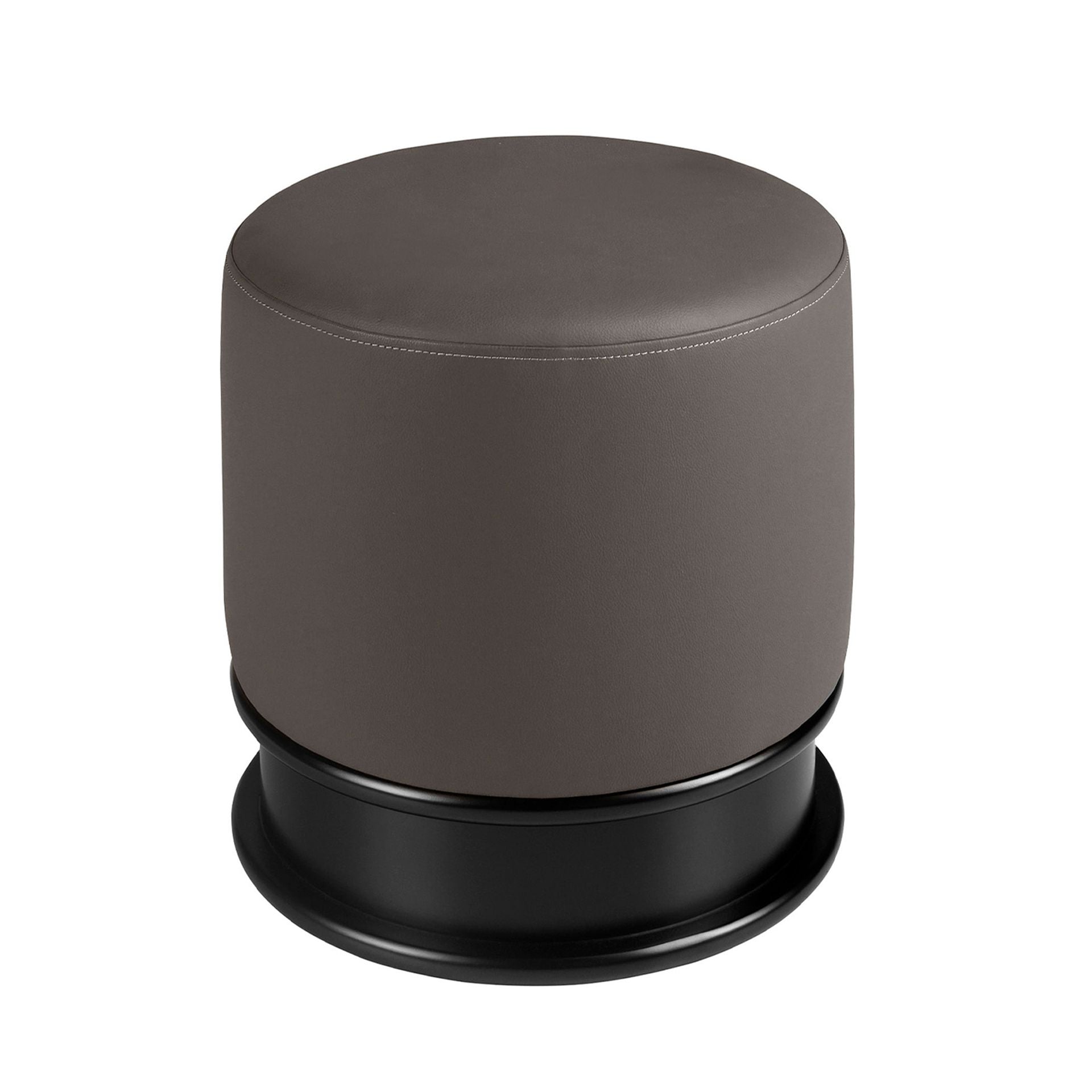 Pouf in similipelle grigio scuro