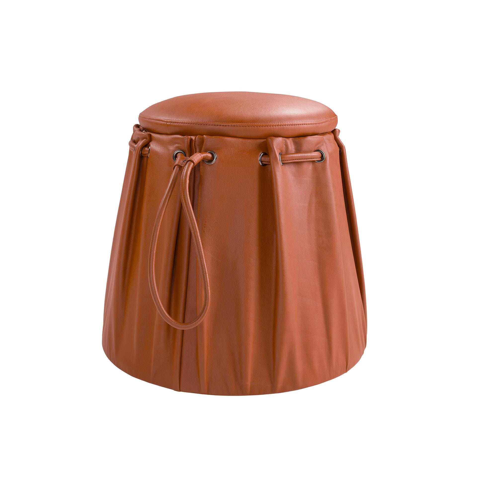 Pouf in pelle arancione Caldera