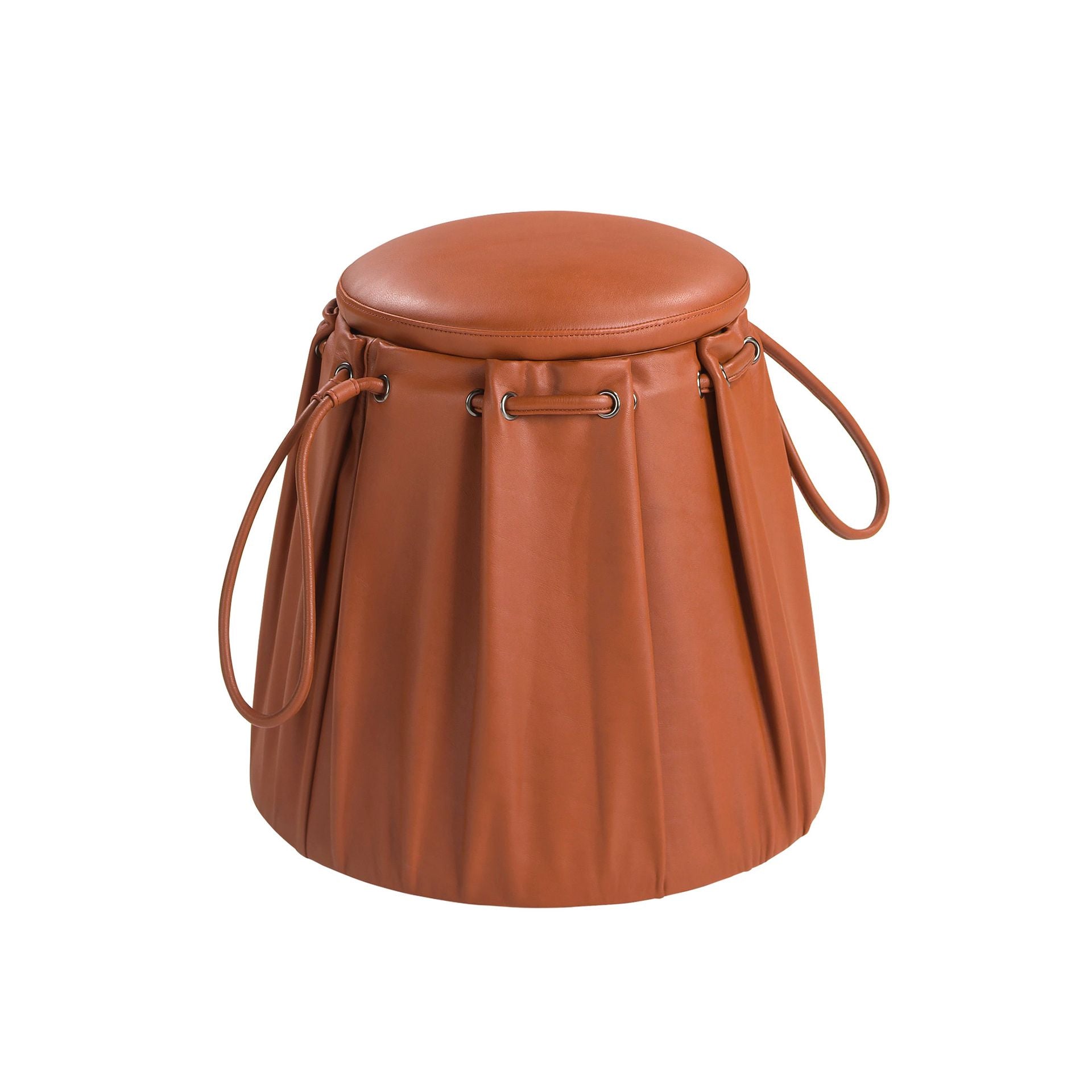Pouf in pelle arancione Caldera