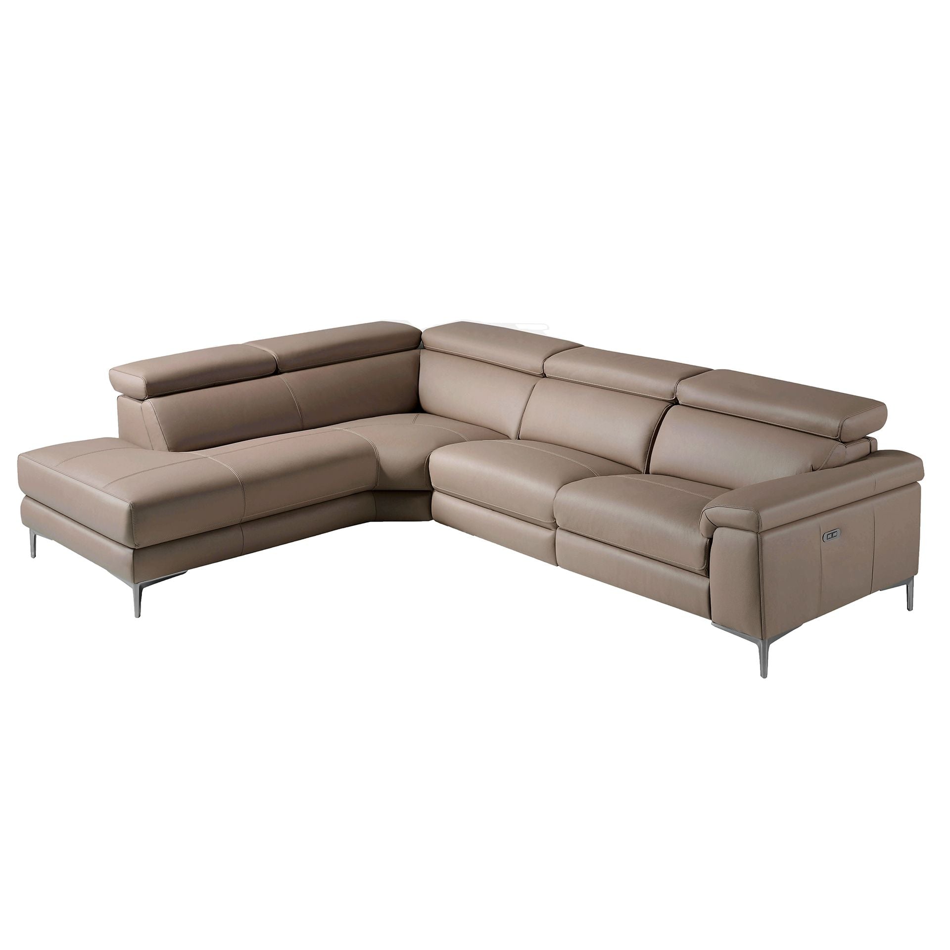 Divano relax chaise longue destro in pelle visone