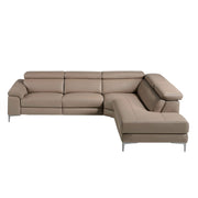 Divano relax con chaise longue destra in pelle di visone