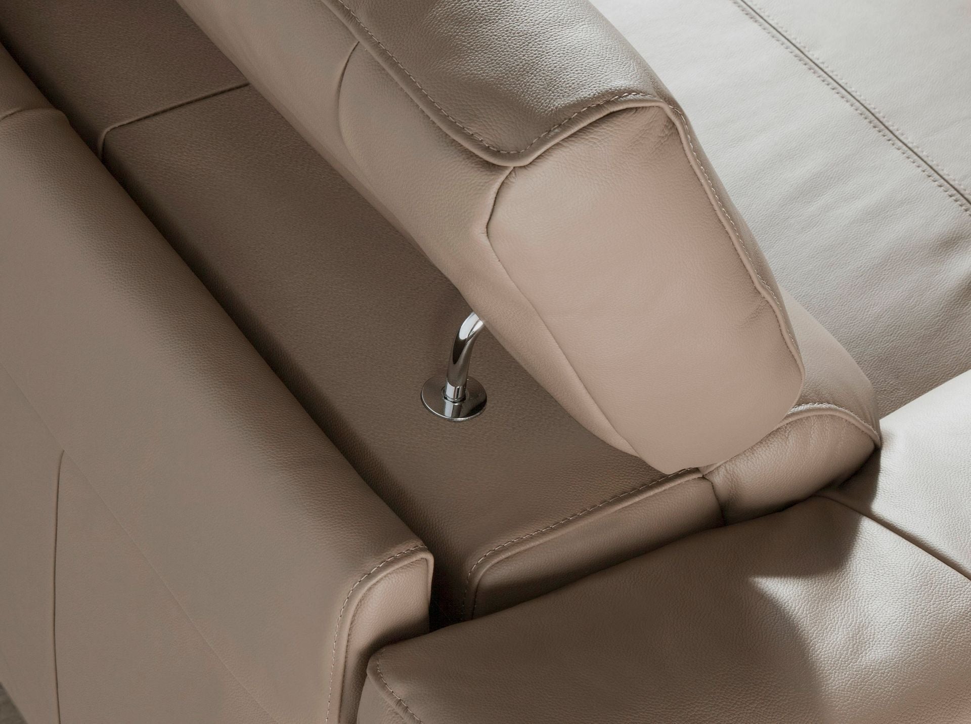 Divano relax con chaise longue destra in pelle di visone