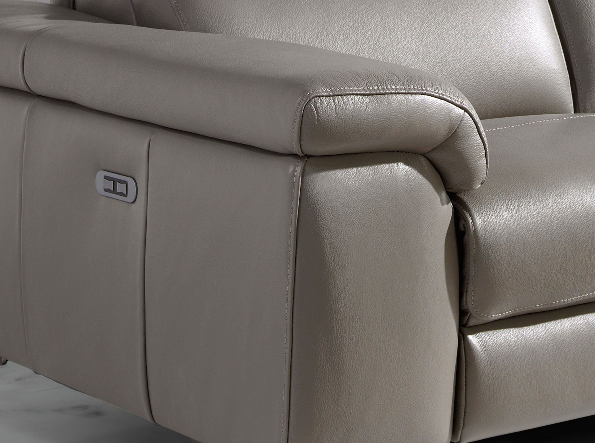 Divano relax a 3 posti in pelle grigio scuro
