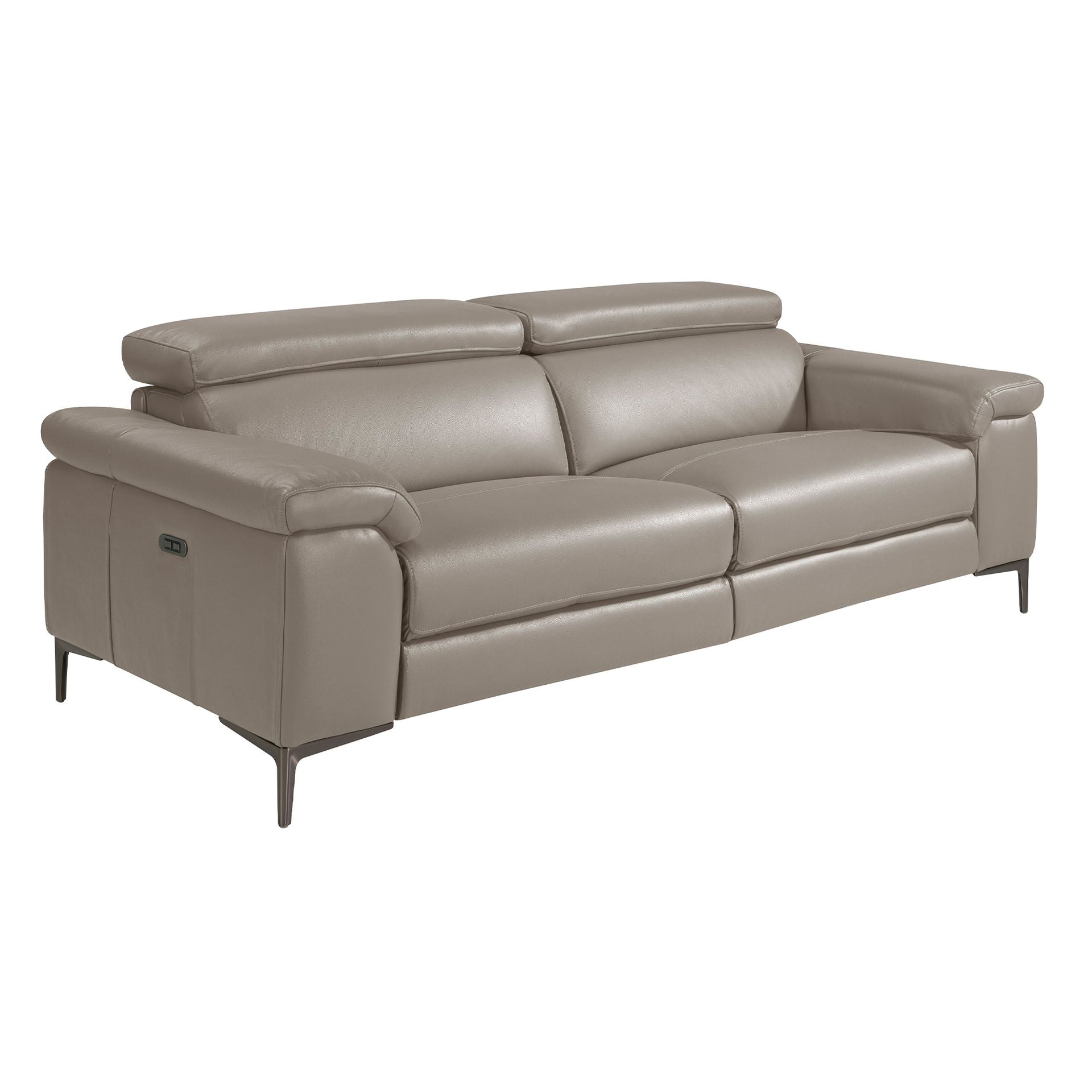 Divano relax a 3 posti in pelle grigio scuro