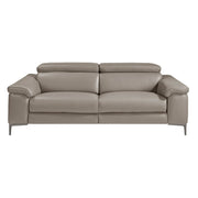 Divano relax a 3 posti in pelle grigio scuro