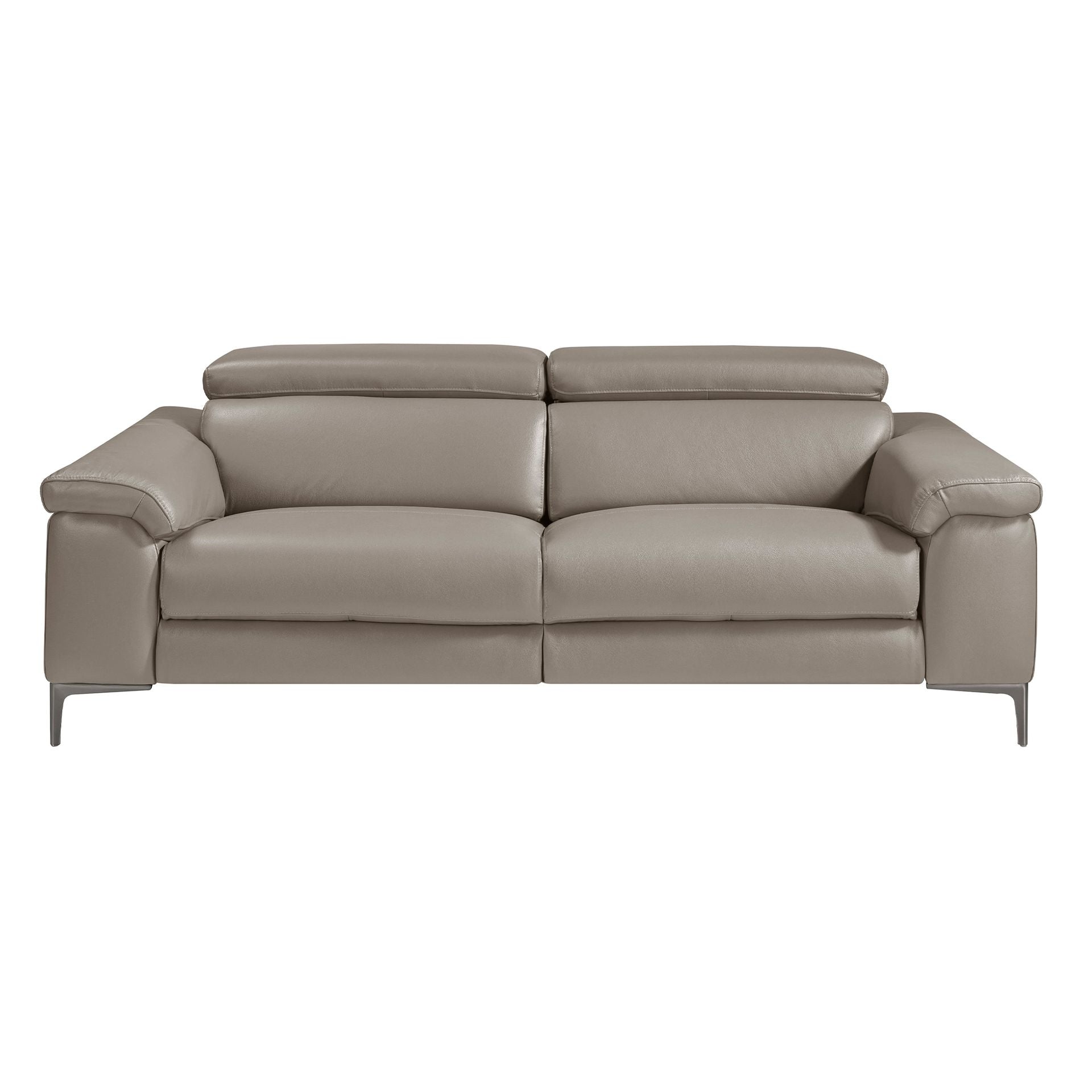 Divano relax a 3 posti in pelle grigio scuro