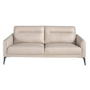 Divano a 3 posti in pelle grigio taupe