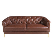 Divano Chester a 2 posti in pelle marrone cognac