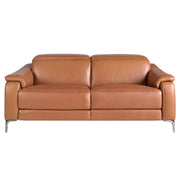 Divano relax a 3 posti in pelle marrone