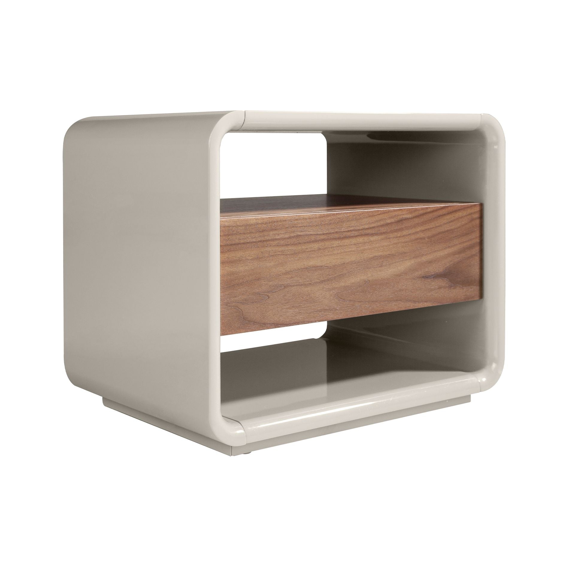 Comodino noce e legno grigio