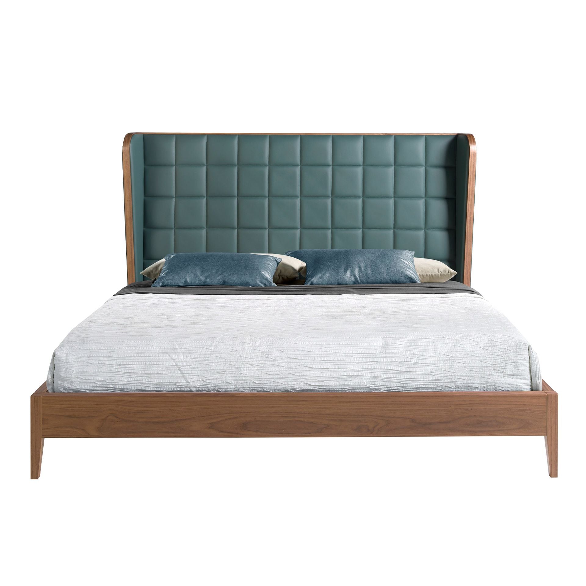 Letto in ecopelle verde scuro