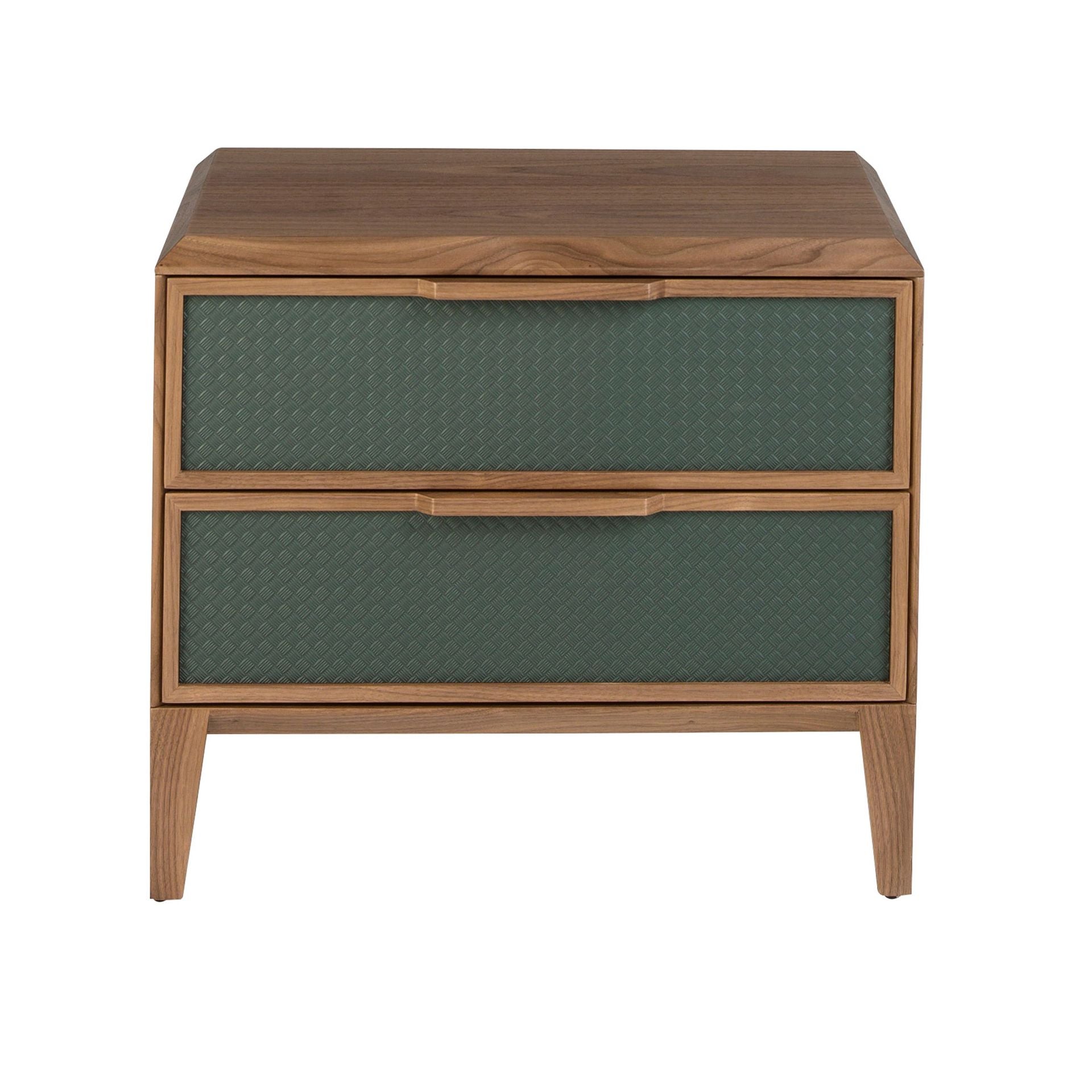 Comodino in pvc e noce verde scuro