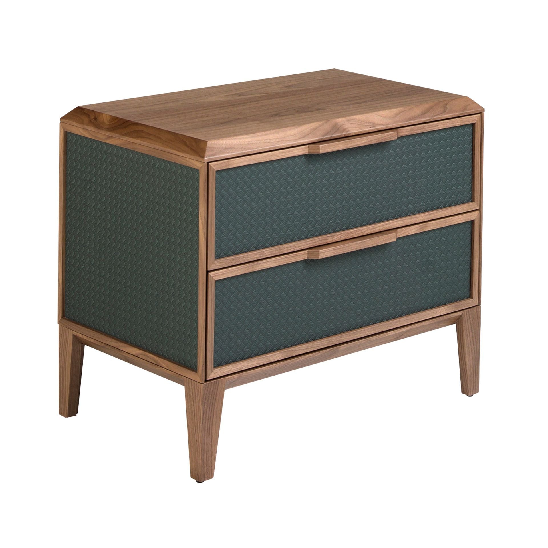 Comodino in pvc e noce verde scuro