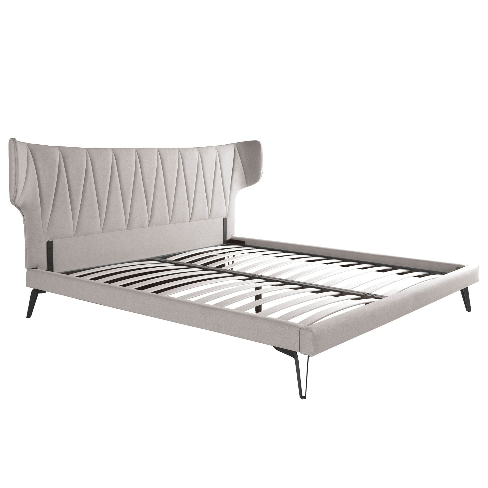 Letto in tessuto grigio chiaro