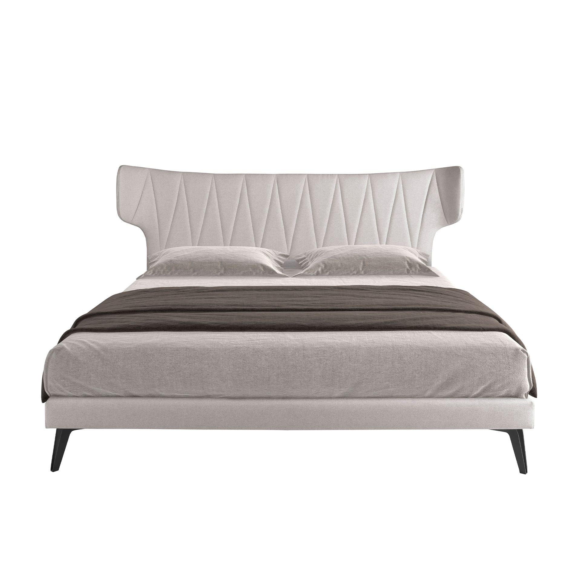 Letto in tessuto grigio chiaro