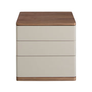 Comodino in legno grigio e noce