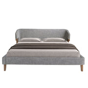 Letto in tessuto grigio