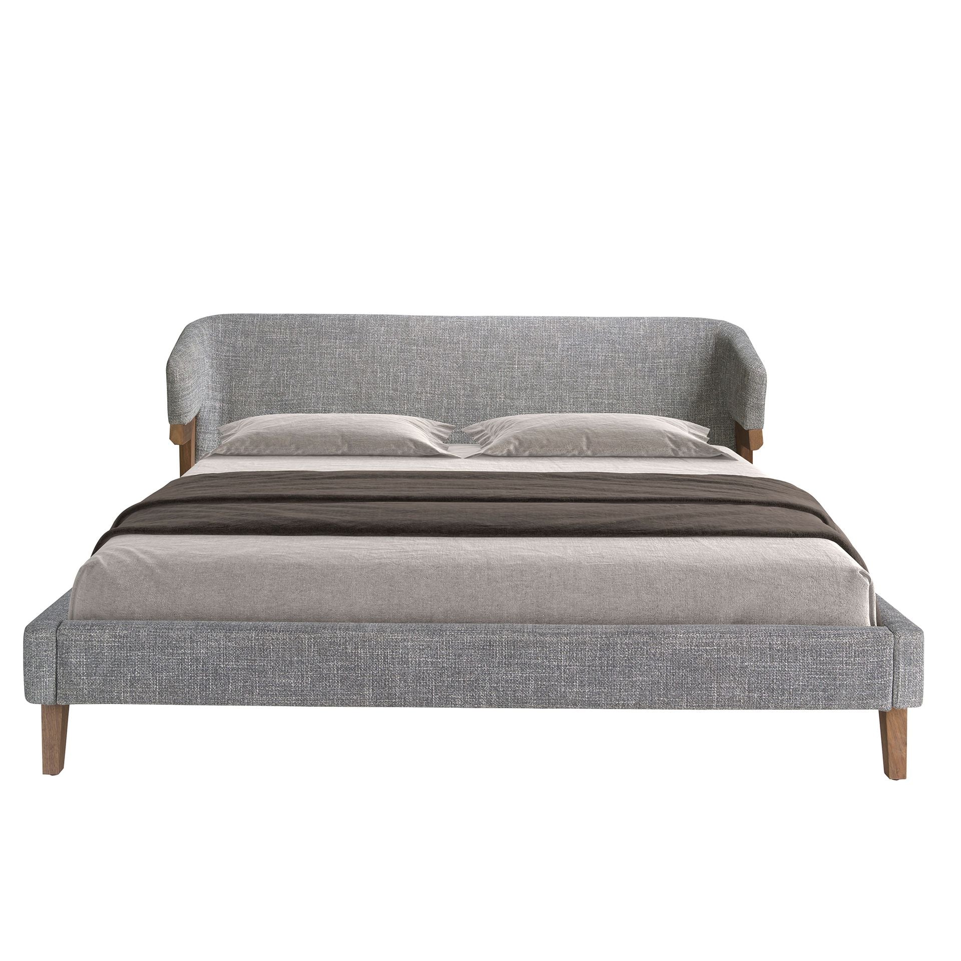 Letto in tessuto grigio