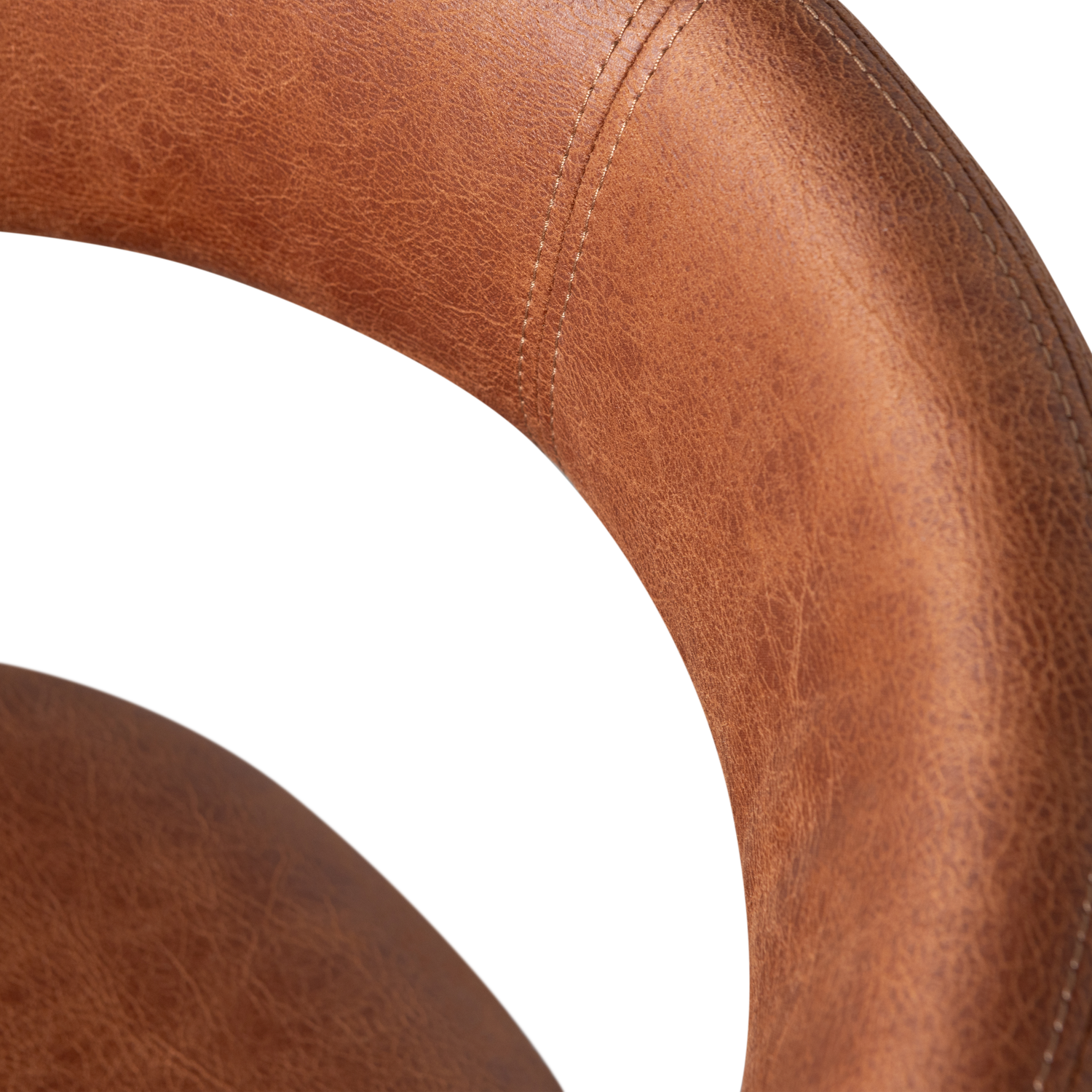 Sedia da pranzo nobile in pelle cognac