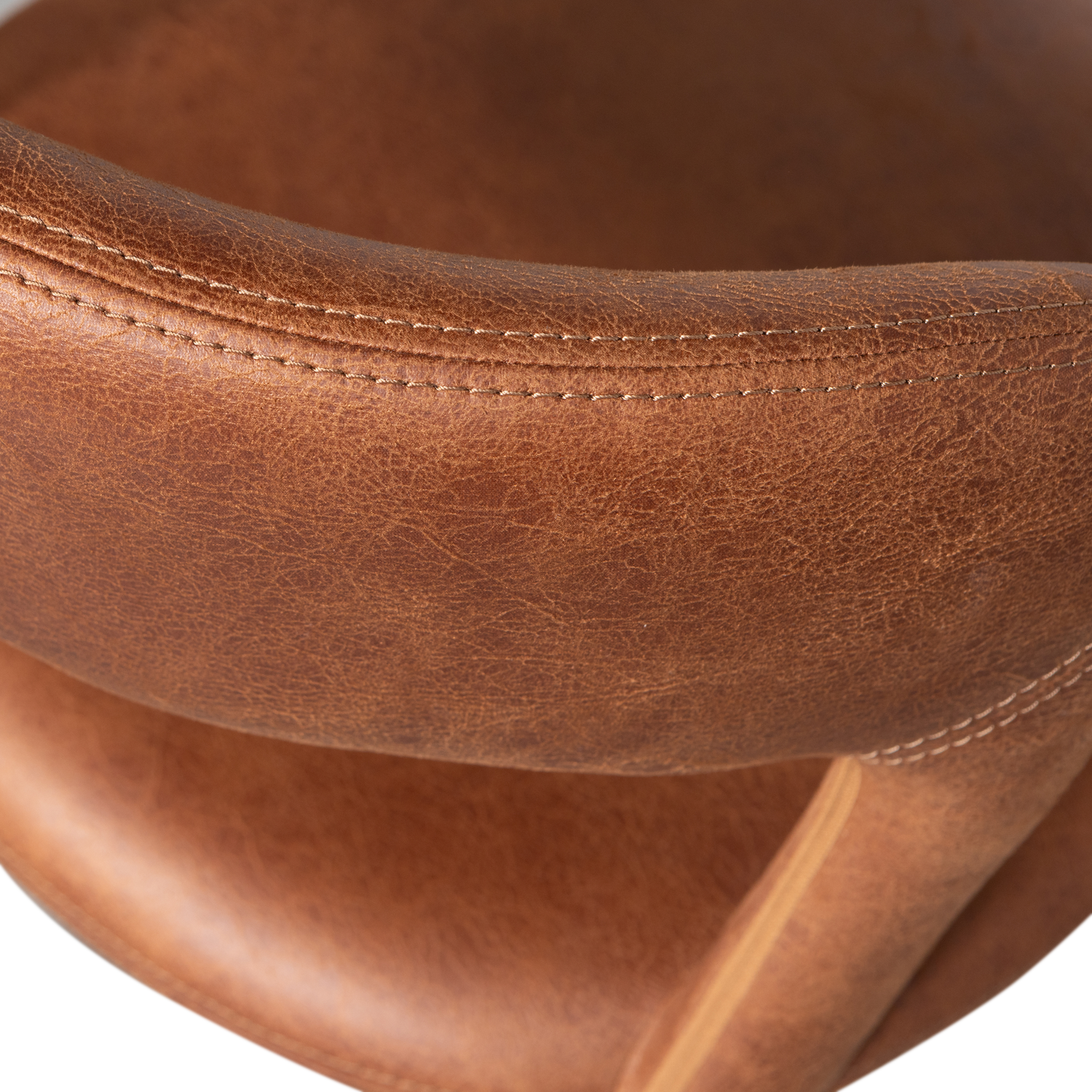 Sedia da pranzo nobile in pelle cognac
