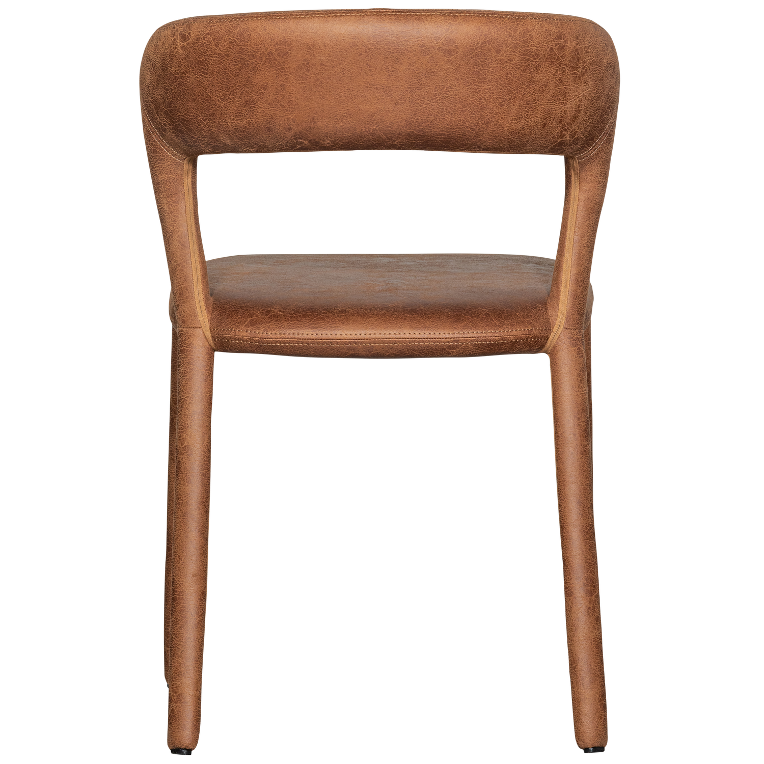 Sedia da pranzo nobile in pelle cognac