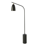 Lampada da terra in marmo nero e acciaio nero