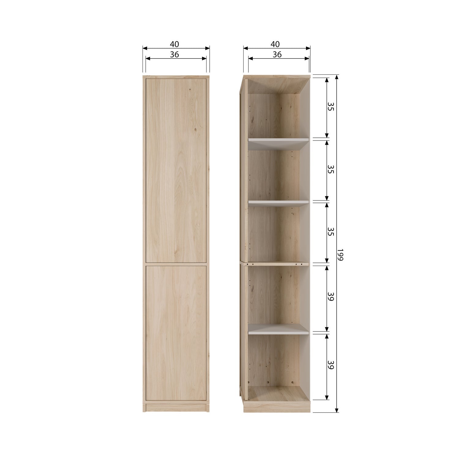 Mobile superiore modulair 40cm rovere naturale opaco