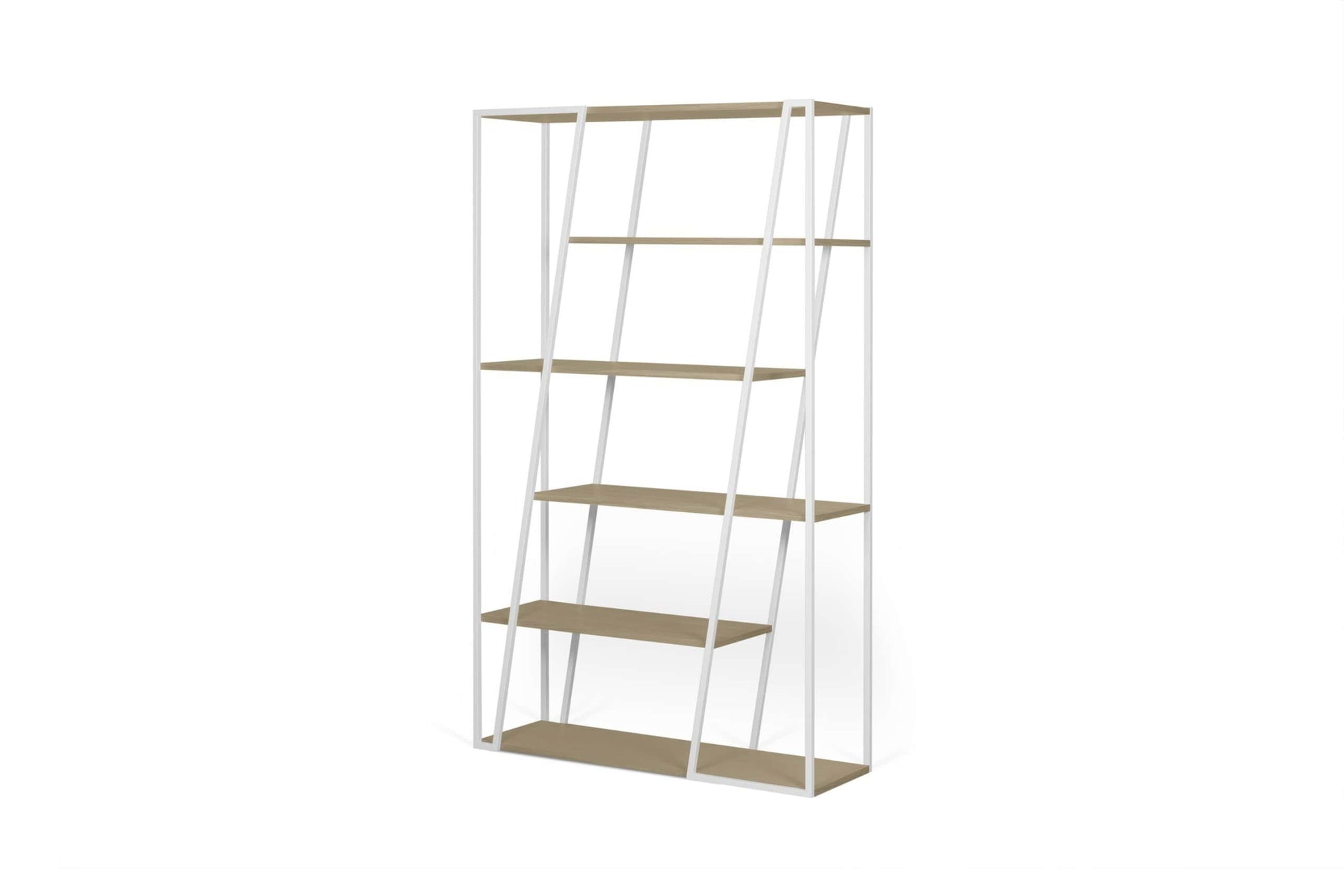 9500.322334 Albi Bookcase Light Oak White Steel (1)