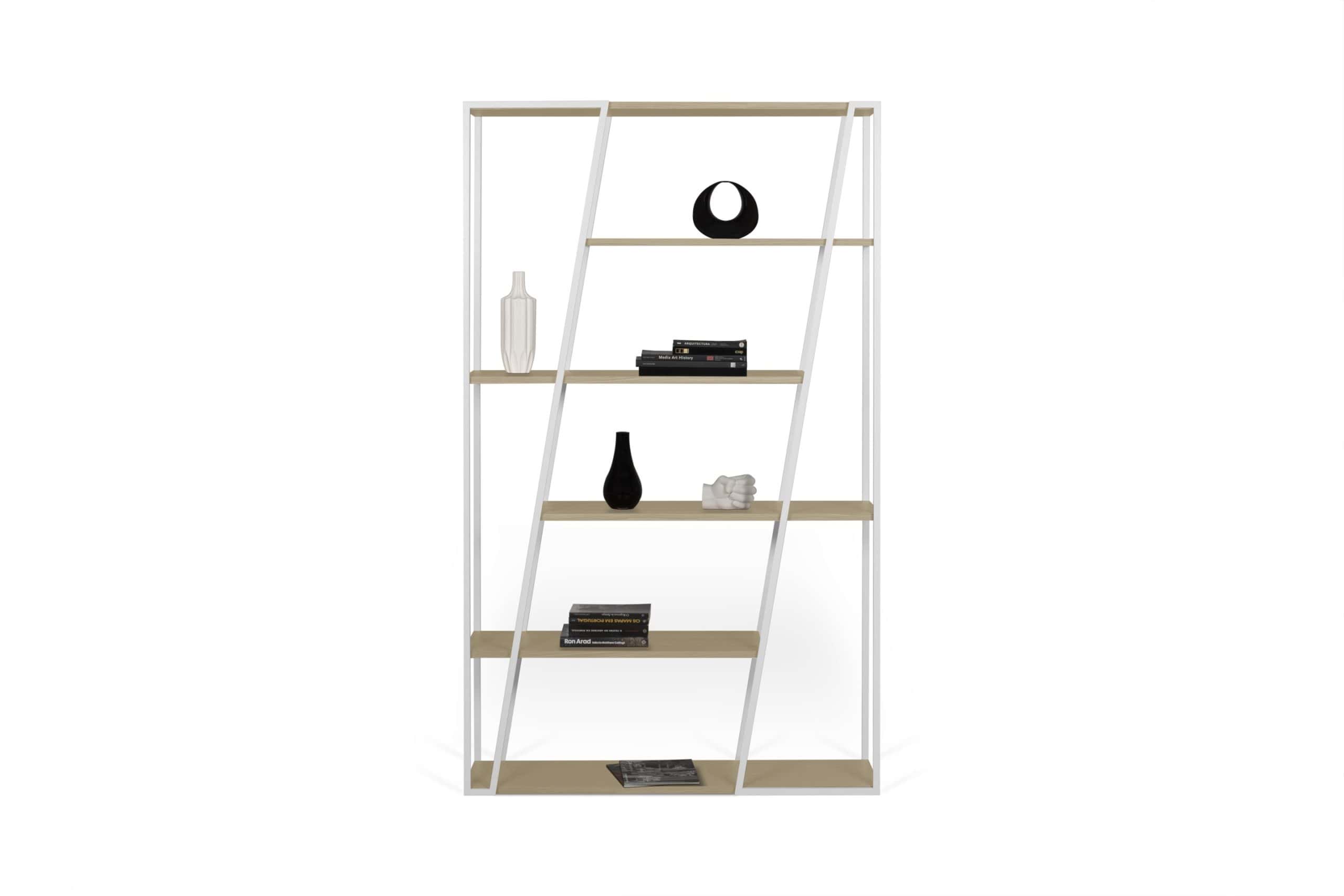 9500.322334 Albi Bookcase Light Oak White Steel (3)