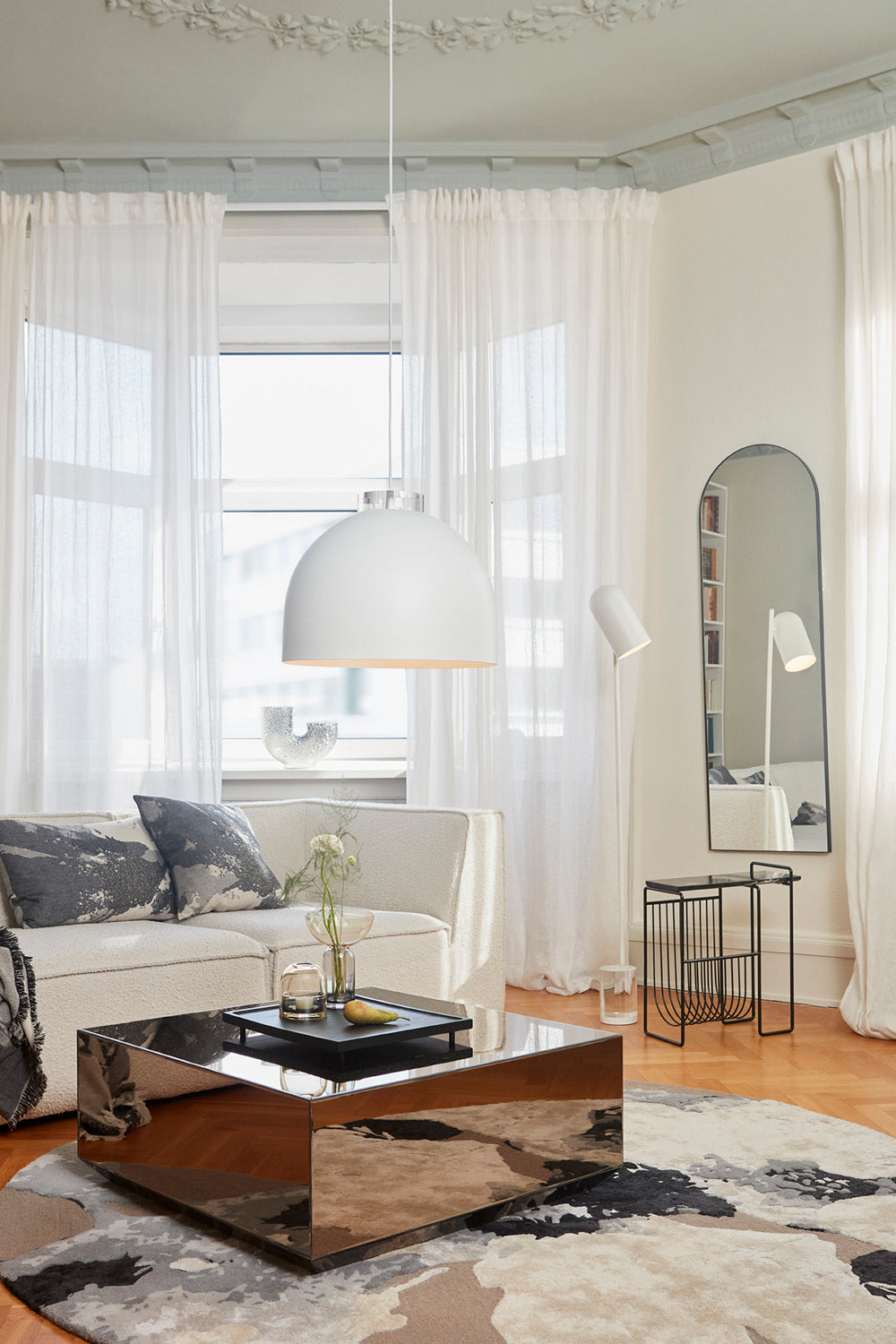 Lampada da terra LUCEO - Bianco/Trasparente - AYTM - Ø12 x A140 CM