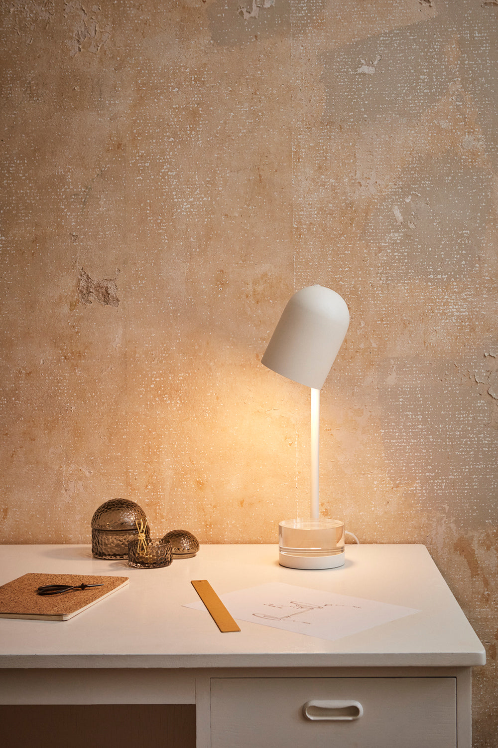 LUCEO lampada da tavolo - Bianco/Trasparente - AYTM - Ø12xA50 CM