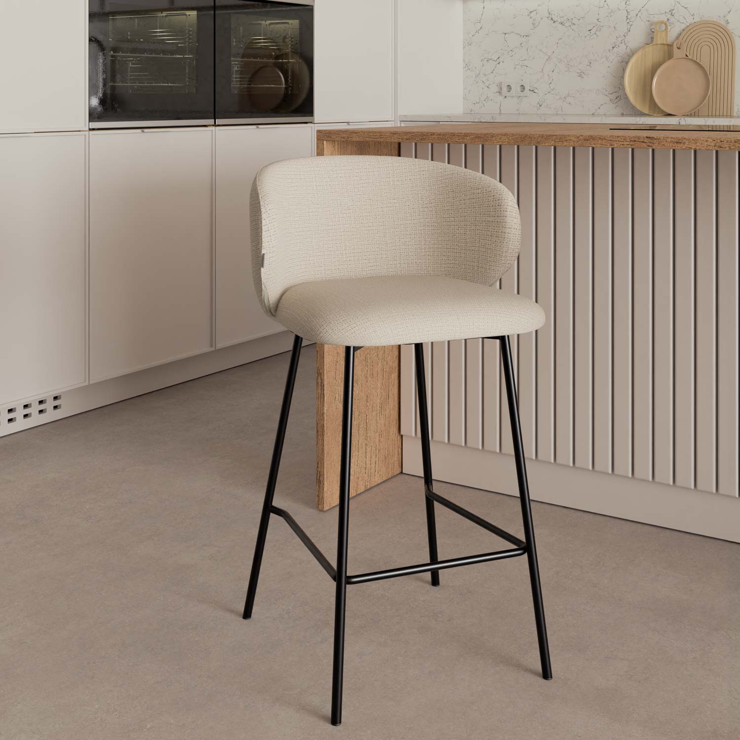 Sgabello raggi beige