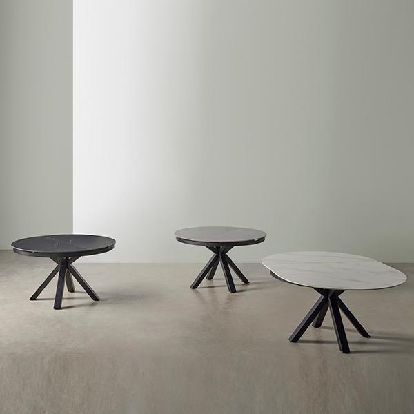 Tavolo zuri 130 rosso. grigio/nero