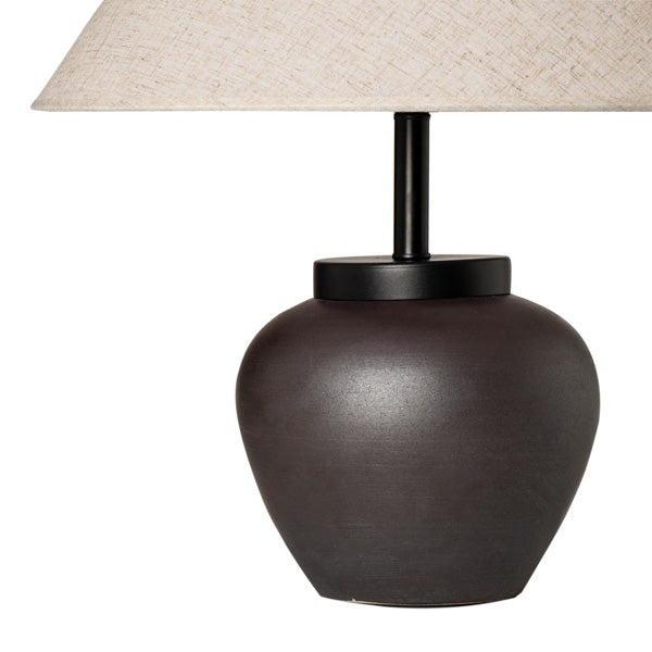 Lampada da tavolo in gesso nero
