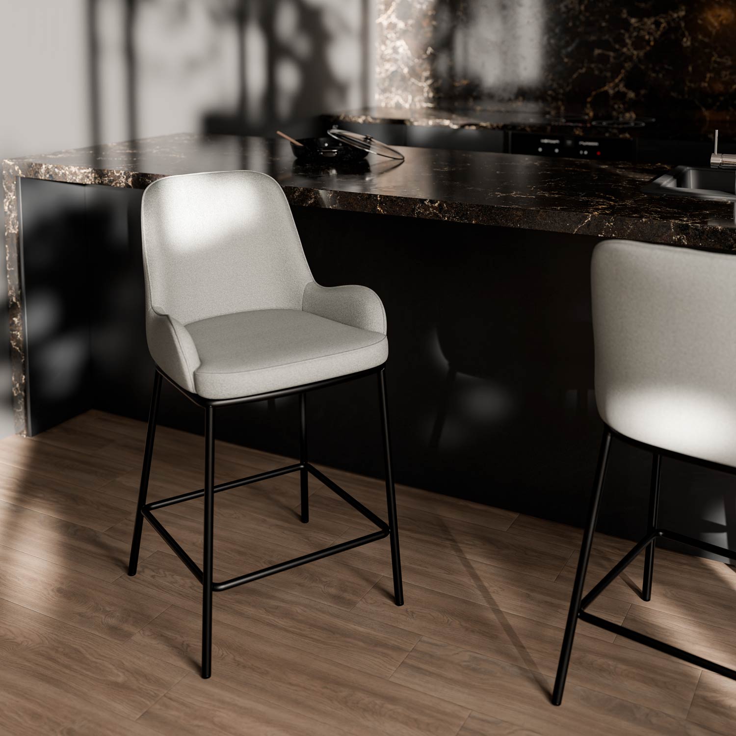 Sgabello milton grigio chiaro