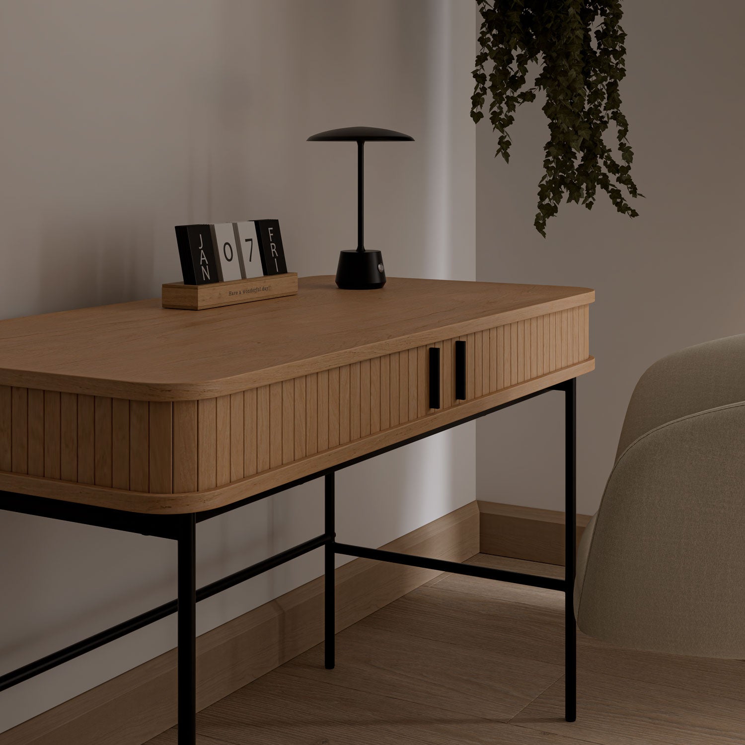 Scrivania in rovere cornell/nero