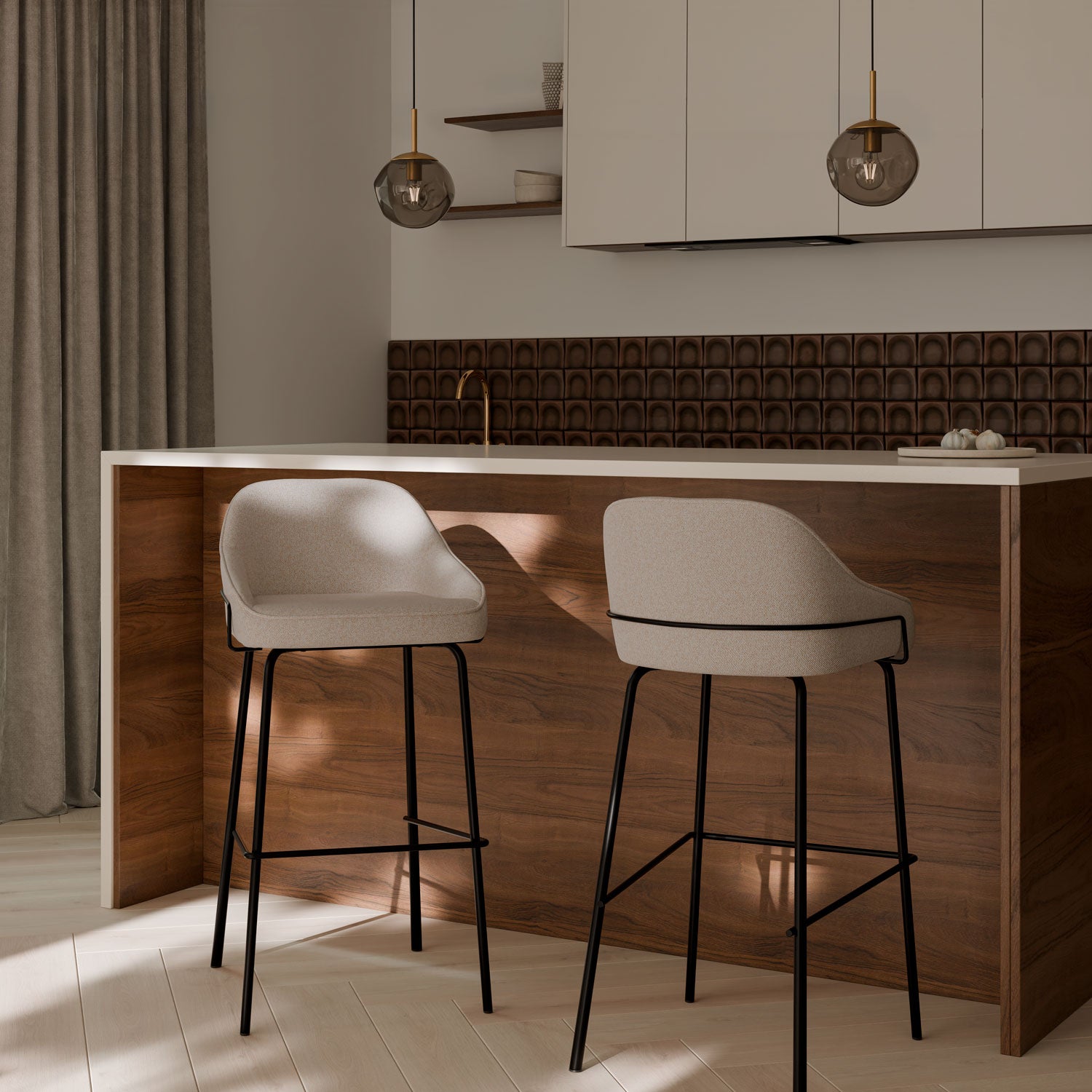 Sgabello louis beige