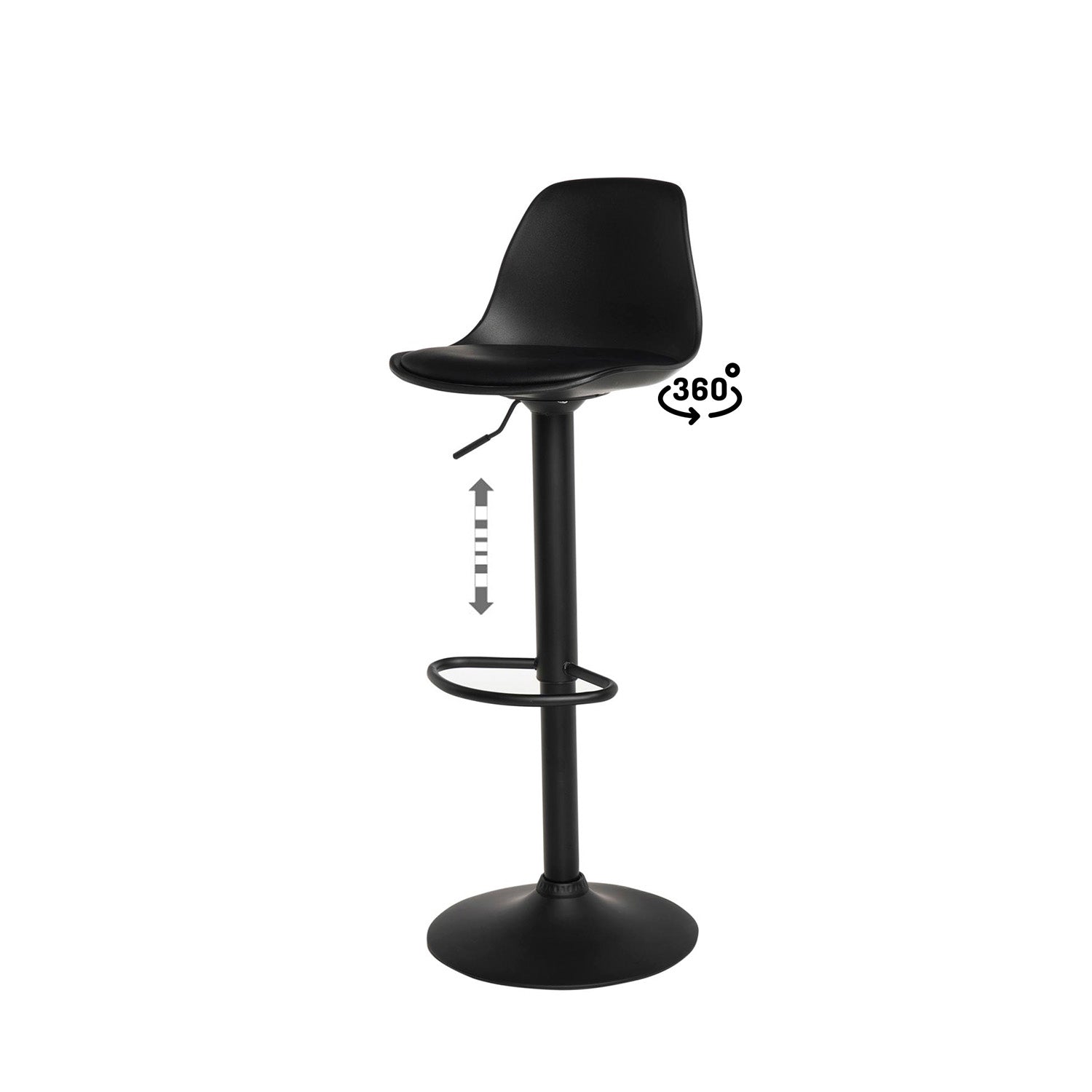 Sgabello sadie nero