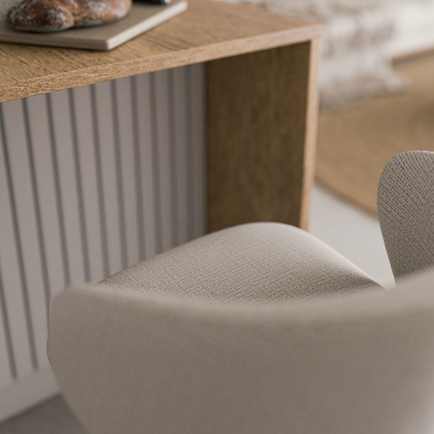 Sgabello raggi beige
