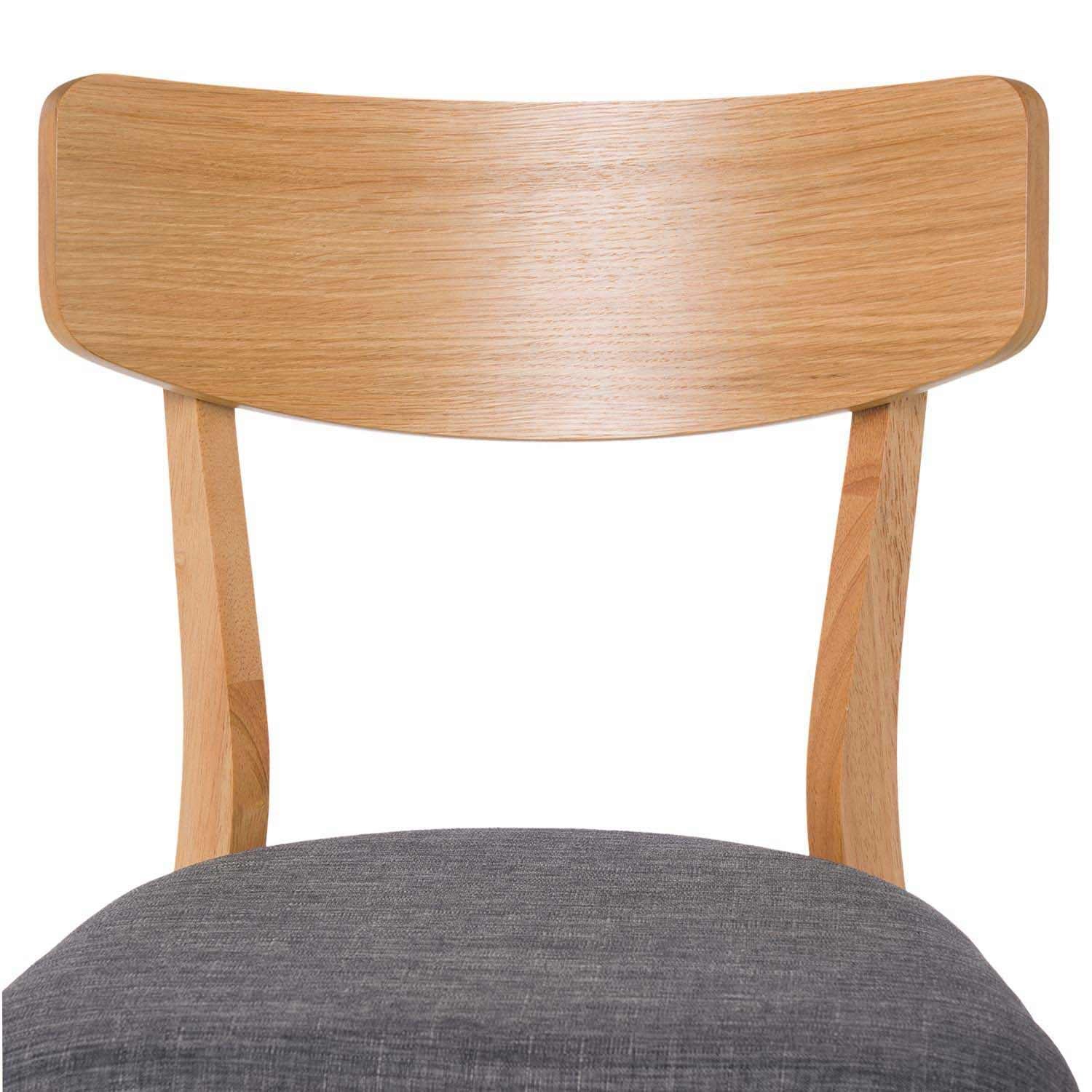 Sedia keira in rovere grigio scuro